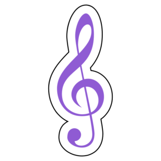 Treble Clef Sticker (Lavender)